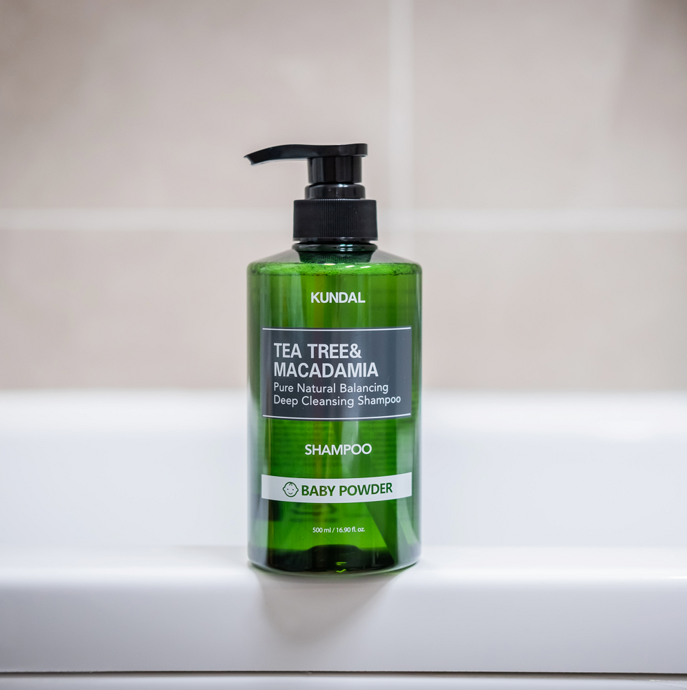 TEA TREE&MACADAMIA Pure Natural Balancing Deep Cleansing Shampoo 500ml #BABY POWDER, KUNDAL-1
