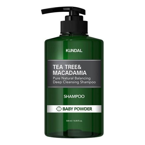 Tea Tree & Macadamia Deep Cleansing Shampoo Baby Powder 500ml, KUNDAL KUNDAL Shampoo