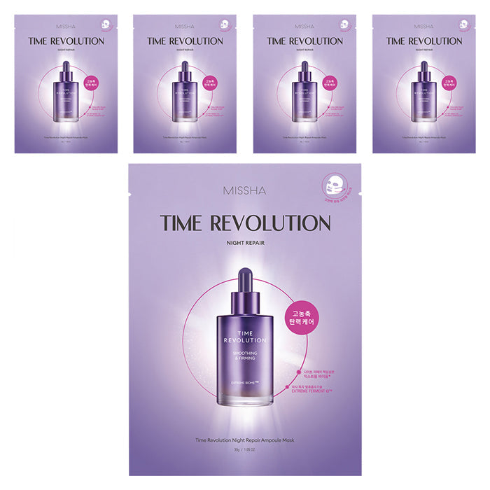 Time Revolution Night Repair Ampoule Mask 30ml X 5ea, MISSHA MISSHA Treatment Mask