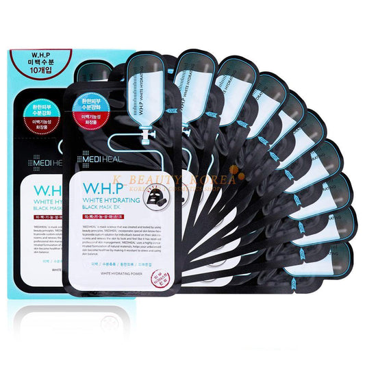 W.H.P White Hydrating Black Mask EX 25ml x 10ea, MEDIHEAL MEDIHEAL Sheet Mask