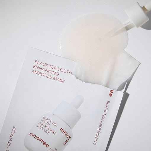 Black Tea Youth Enhancing Ampoule Mask 28ml X 6ea, Innisfree Innisfree Ampoule