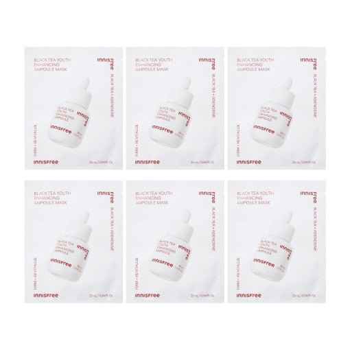 Black Tea Youth Enhancing Ampoule Mask 28ml X 6ea, Innisfree Innisfree Ampoule
