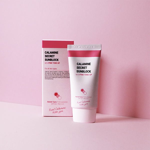 Calamine Secret Sunblock With Pink Tone-Up (SPF50+ PA++++) 50ml, K-SECRET K-SECRET Sunscreen