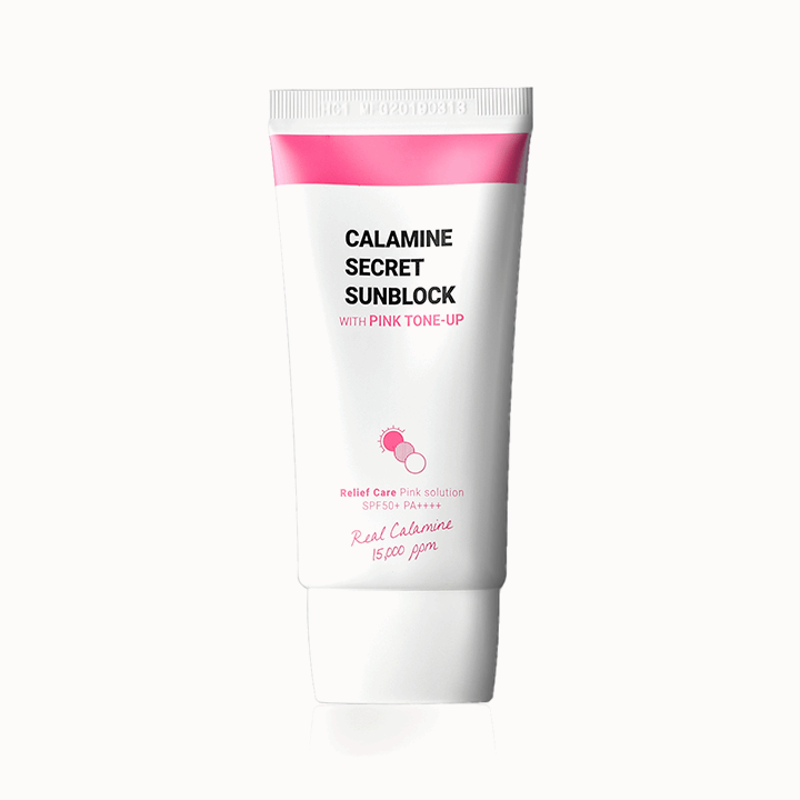 Calamine Secret Sunblock With Pink Tone-Up (SPF50+ PA++++) 50ml, K-SECRET K-SECRET Sunscreen