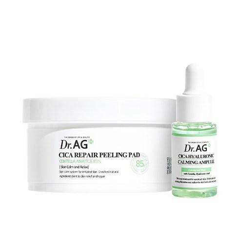 Cica Repair Peeling Pad 40p + Cica Hyaluronic Calming Ampoule 25ml SET, Dr.AG+ Dr.AG+ Skincare Set