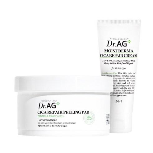 Cica Repair Peeling Pad 40p + Moist Derma Cica Repair Cream 50ml SET, Dr.AG+ Dr.AG+ Skincare Set