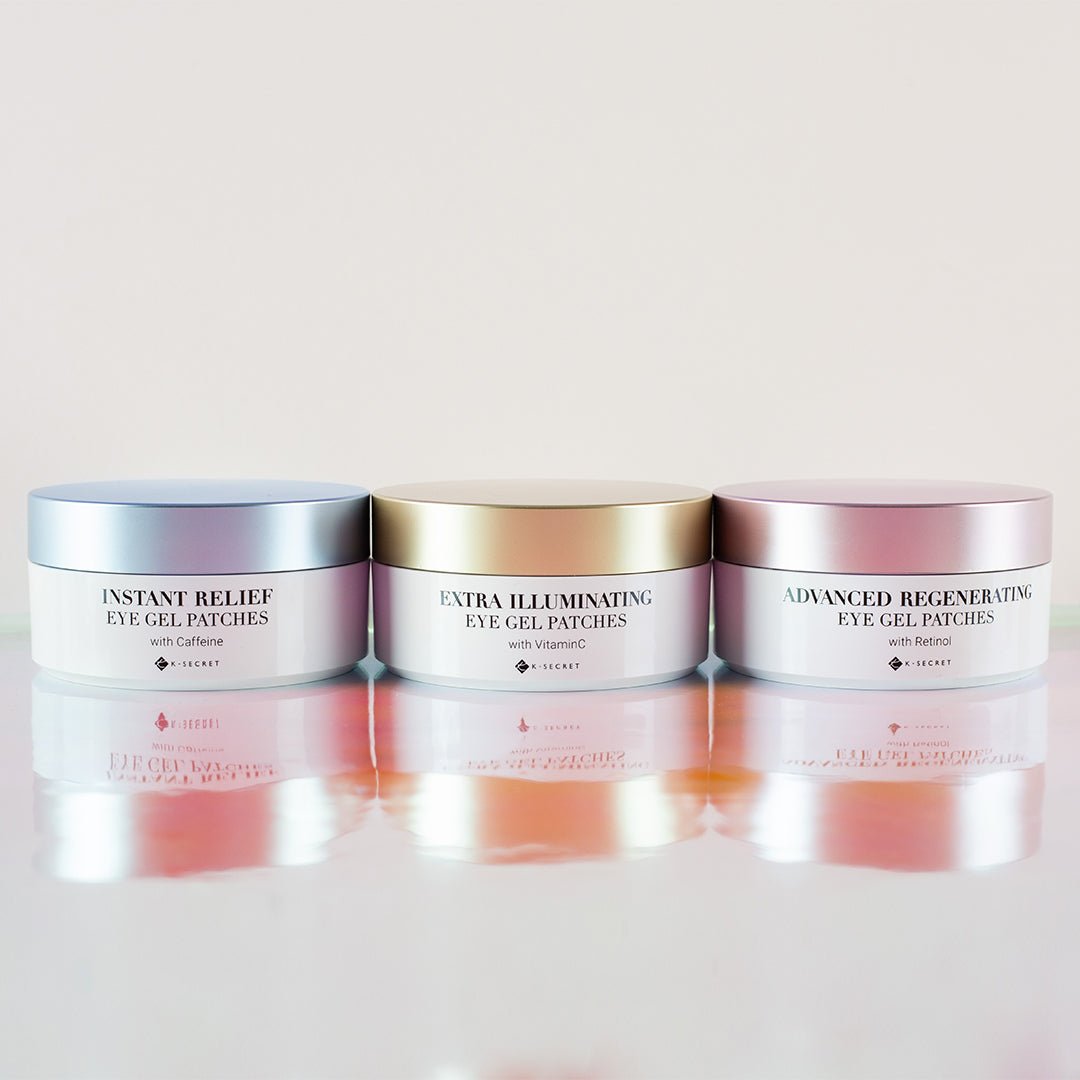 Eye Gel Patches Set (RETINOL + VITAMIN C + CAFFEINE) 60ea/102g*3, K-SECRET K-SECRET Skincare Set