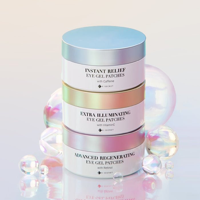 Eye Gel Patches Set (RETINOL + VITAMIN C + CAFFEINE) 60ea/102g*3, K-SECRET K-SECRET Skincare Set