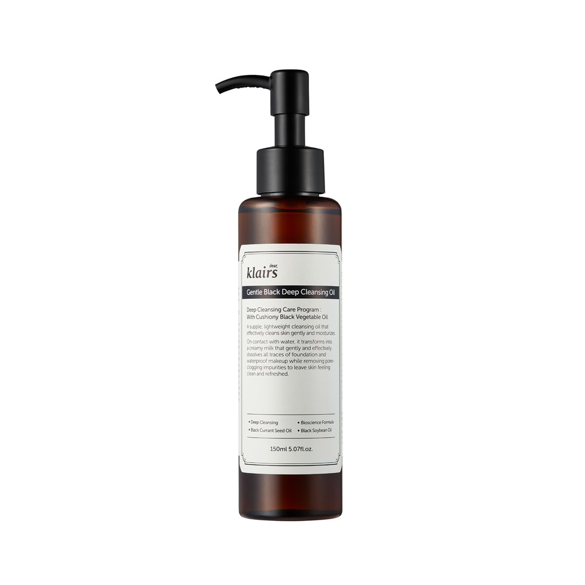 Gentle Black Deep Cleansing Oil 150ml, KLAIRS KLAIRS Cleansing Oil