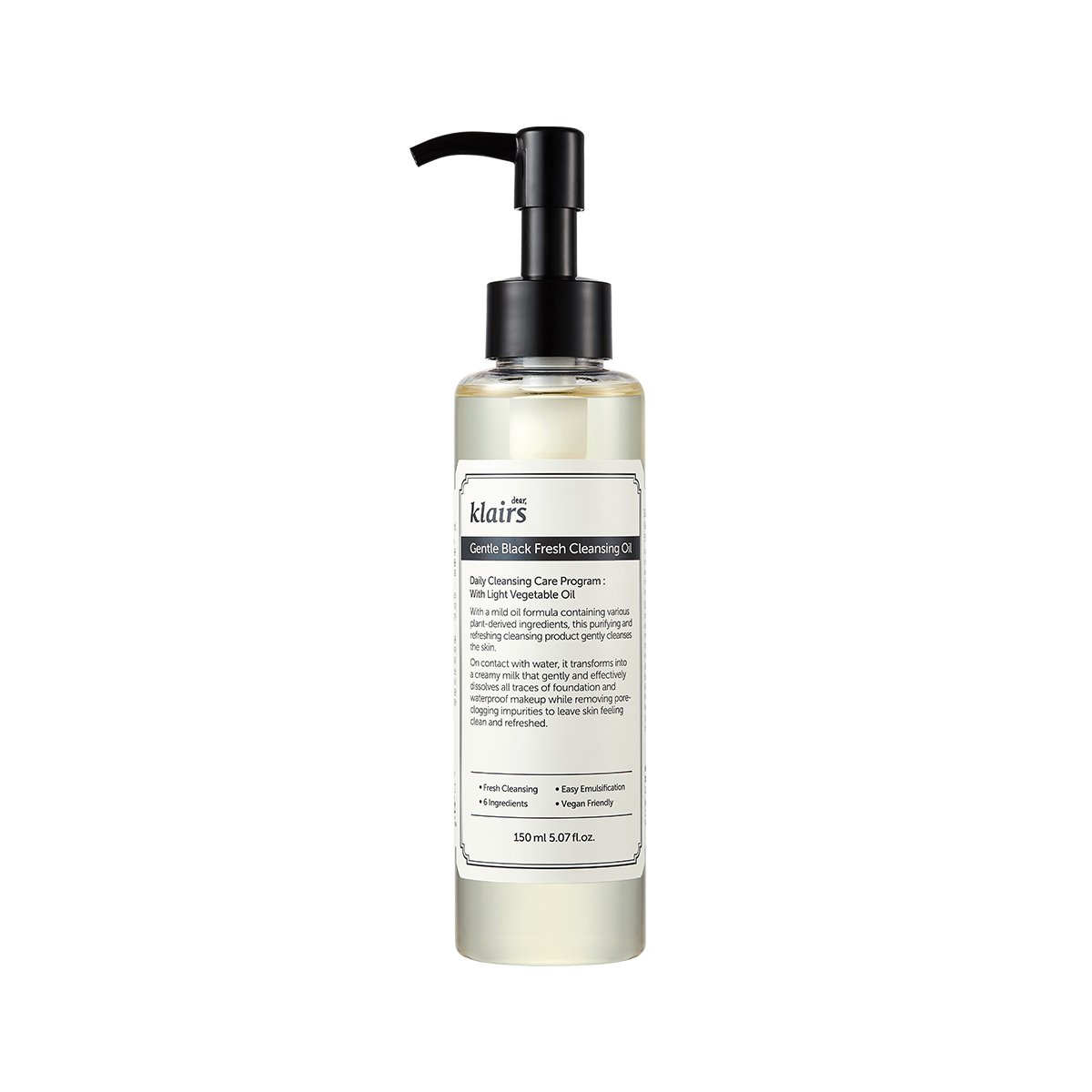 Gentle Black Fresh Cleansing Oil 150ml, KLAIRS KLAIRS Cleansing Oil