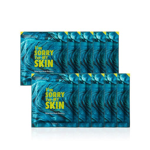 Green Mud Mask - Soothing 18g*10ea, I'm Sorry For My Skin I'm Sorry For My Skin Mud Mask