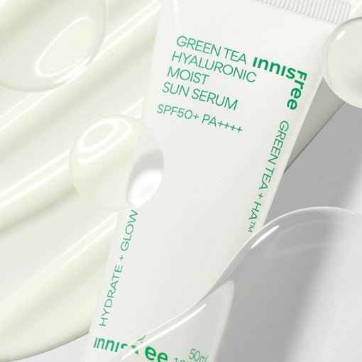 Green Tea Hyaluronic Moist Sun Serum 50ml SPF50+ PA++++, Innisfree Innisfree Sunscreen