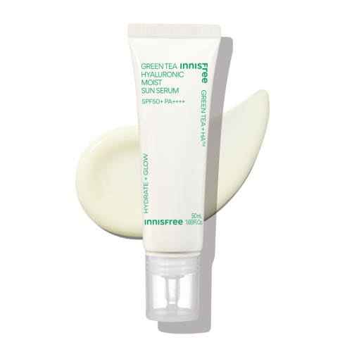 Green Tea Hyaluronic Moist Sun Serum 50ml SPF50+ PA++++, Innisfree Innisfree Sunscreen