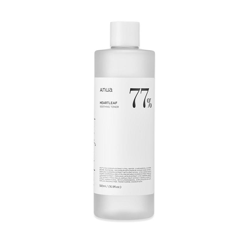 HEARTLEAF 77% SOOTHING TONER 500ml, Anua Anua Hydrating Toner