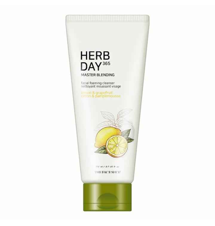 Herb Day 365 Master Blending Facial Foaming Cleanser 170ml #Lemon & Grapefruit, THE FACE SHOP
