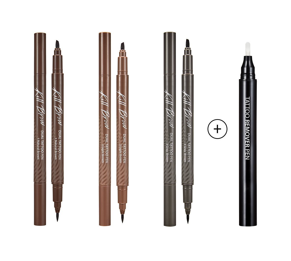Kill Brow Dual Tattoo Pen & Remover Pen Set (3 Colors), CLIO CLIO Eyebrow Color