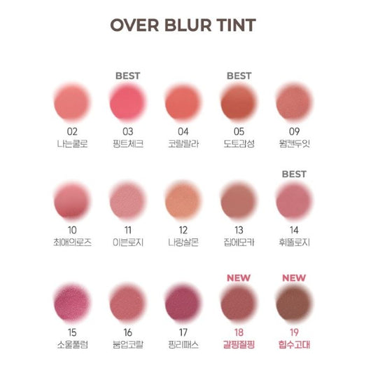 peripera Over Blur Tint 3.5g (12colors) peripera Lip Tint