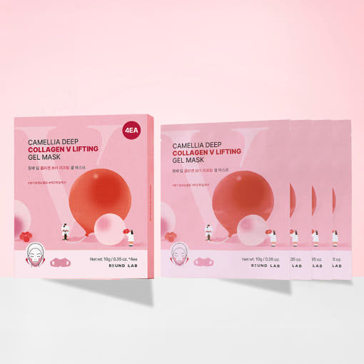Camellia Deep Collagen Firming Gel Mask Sheet 10g X 4ea, Round Lab Round Lab Sheet Mask