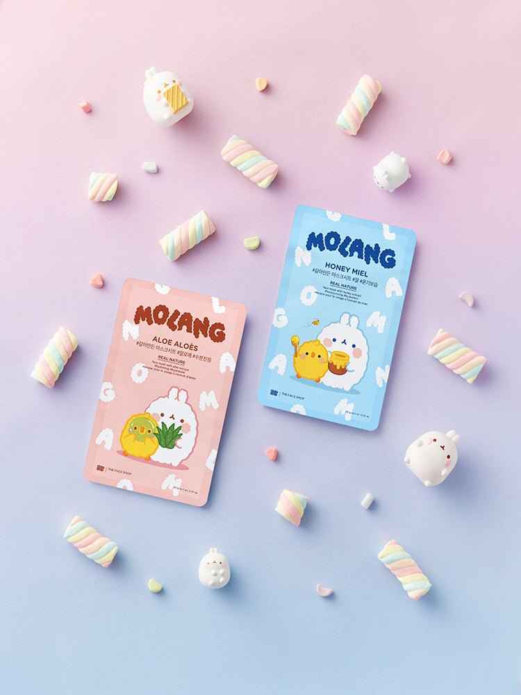 Real Nature Aloe Face Mask Set 20gX10ea (MOLANG Edition), THE FACE SHOP THE FACE SHOP Sheet Mask