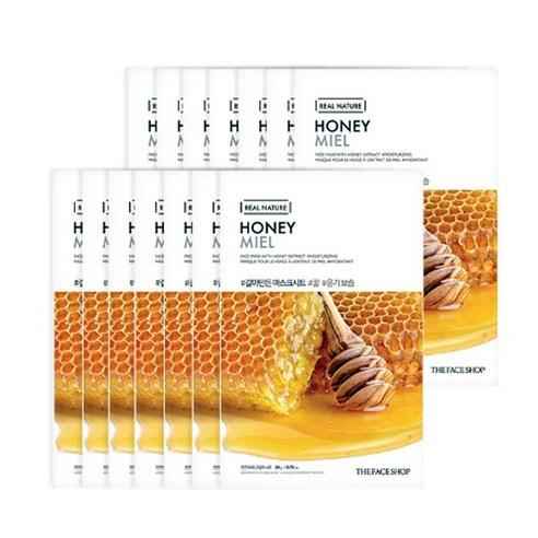 REAL NATURE Face Mask #Honey (20g X 10ea), THE FACE SHOP