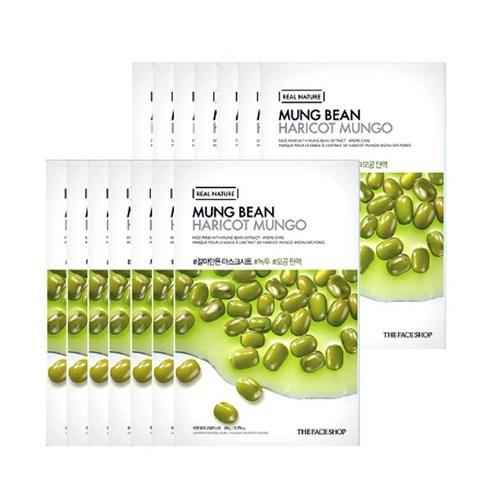 REAL NATURE Face Mask #Mung Bean (20g X 10ea), THE FACE SHOP