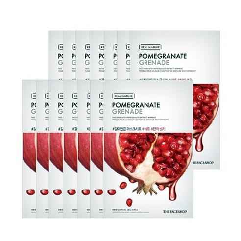 REAL NATURE Face Mask #Pomegranate (20g X 10ea), THE FACE SHOP