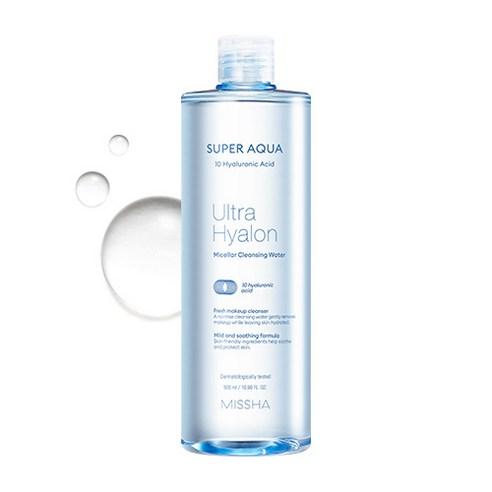 Super Aqua Ultra Hyalron Cleansing Water 500ml, Missha Missha Cleansing Water