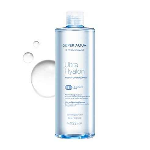 Super Aqua Ultra Hyalron Cleansing Water 500ml, Missha Missha Micellar Waters