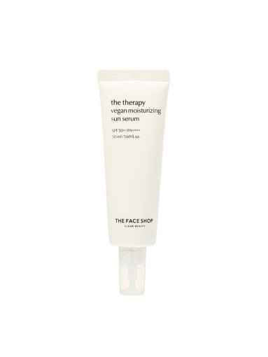 The Therapy Vegan Moisturizing Sun Serum SPF50+ PA++++ 50ml, THE FACE SHOP THE FACE SHOP Sunscreen