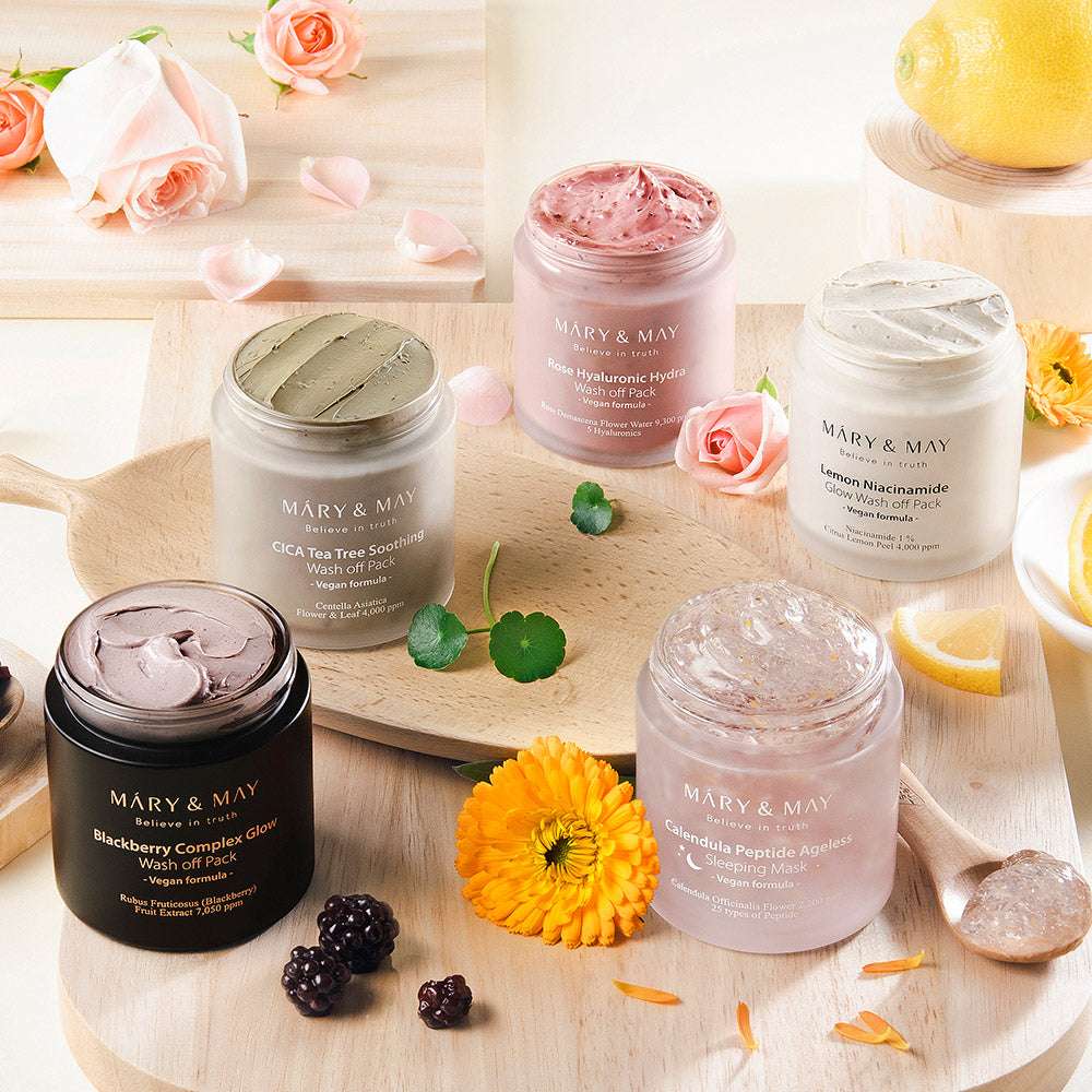 Vegan Calendula Peptide Ageless Sleeping Mask 110g, MARY & MAY MARY & MAY Overnight Face Mask