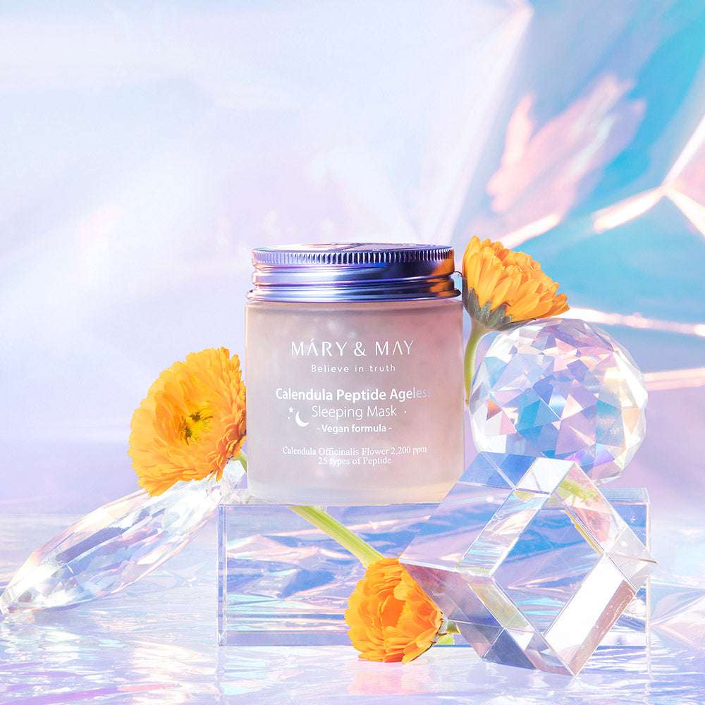 Vegan Calendula Peptide Ageless Sleeping Mask 110g, MARY & MAY MARY & MAY Overnight Face Mask