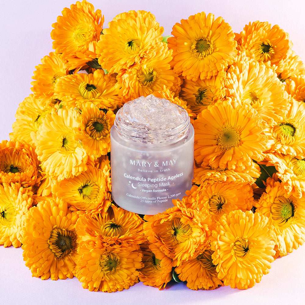 Vegan Calendula Peptide Ageless Sleeping Mask 110g, MARY & MAY MARY & MAY Overnight Face Mask
