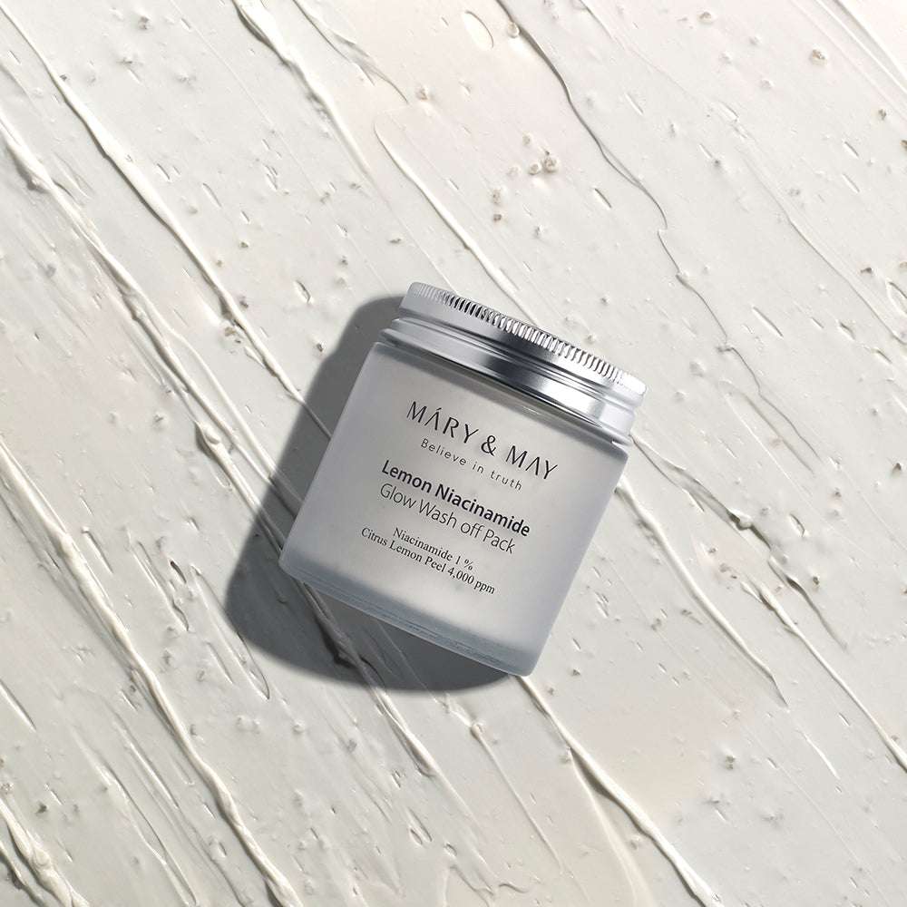 Vegan Lemon Niacinamide Glow Wash off Pack 125g, MARY & MAY MARY & MAY Wash Off Mask