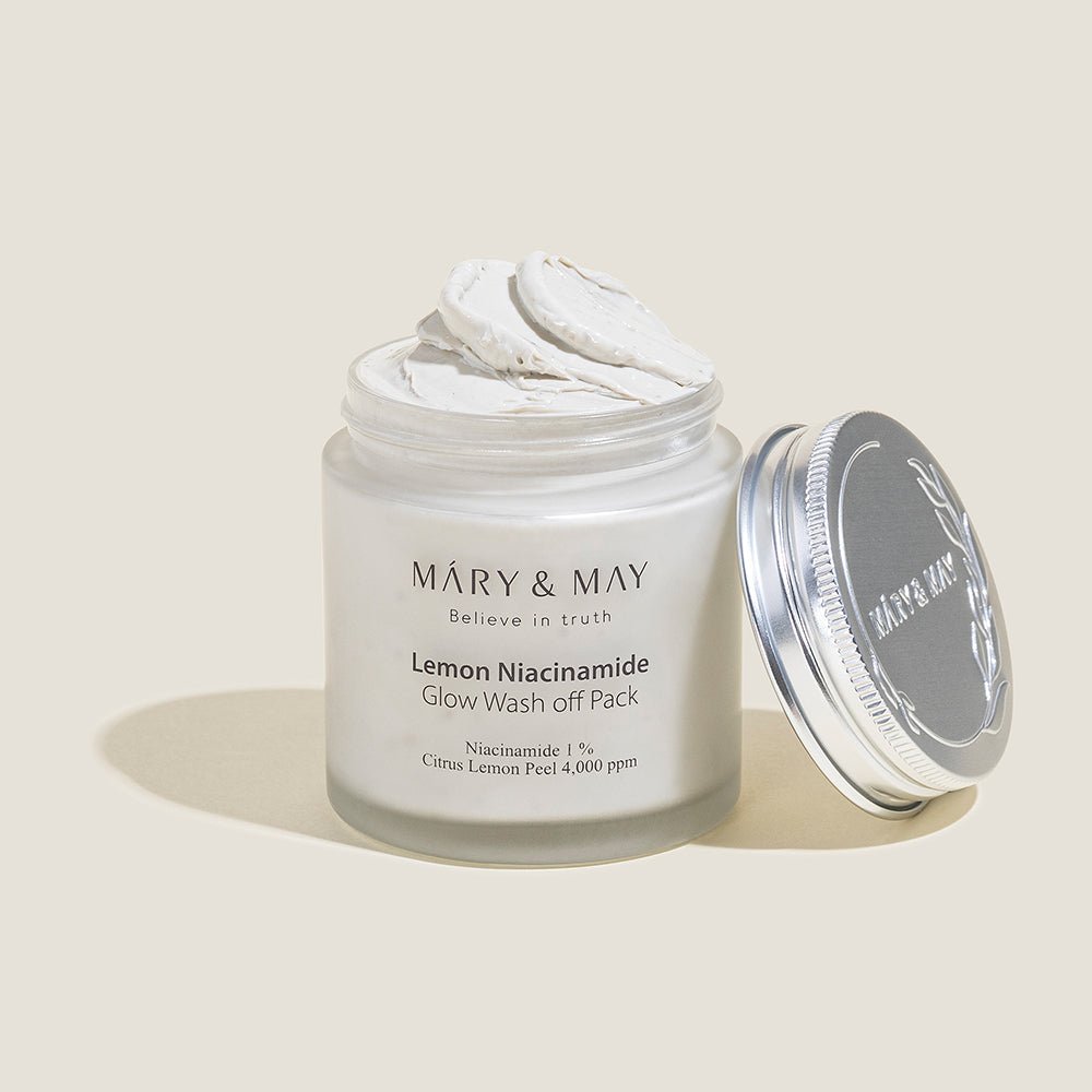 Vegan Lemon Niacinamide Glow Wash off Pack 125g, MARY & MAY MARY & MAY Wash Off Mask
