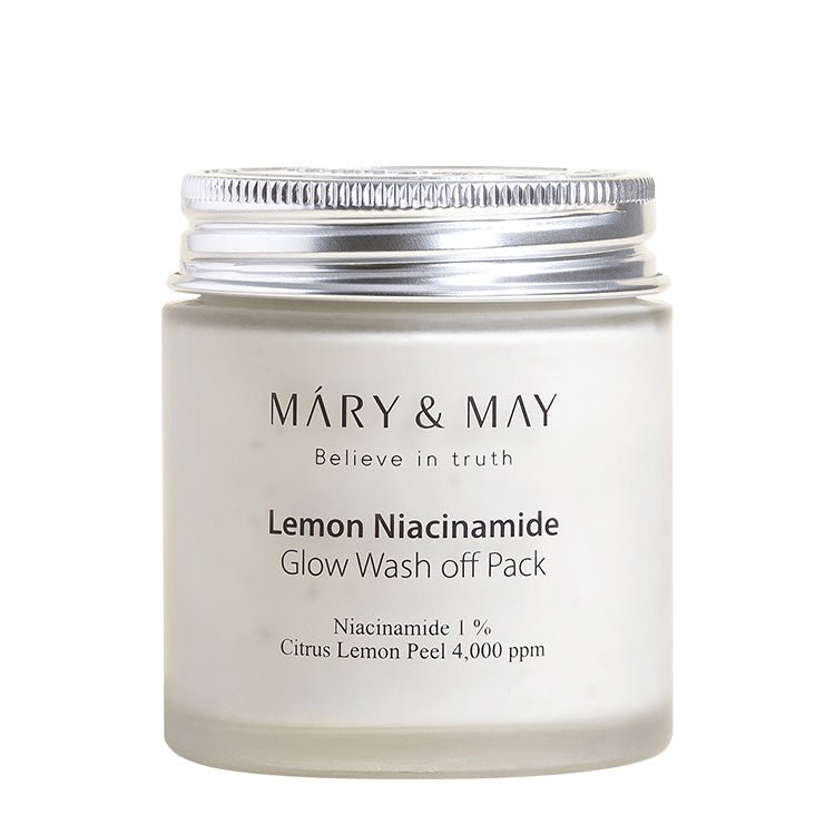 Vegan Lemon Niacinamide Glow Wash off Pack 125g, MARY & MAY MARY & MAY Wash Off Mask