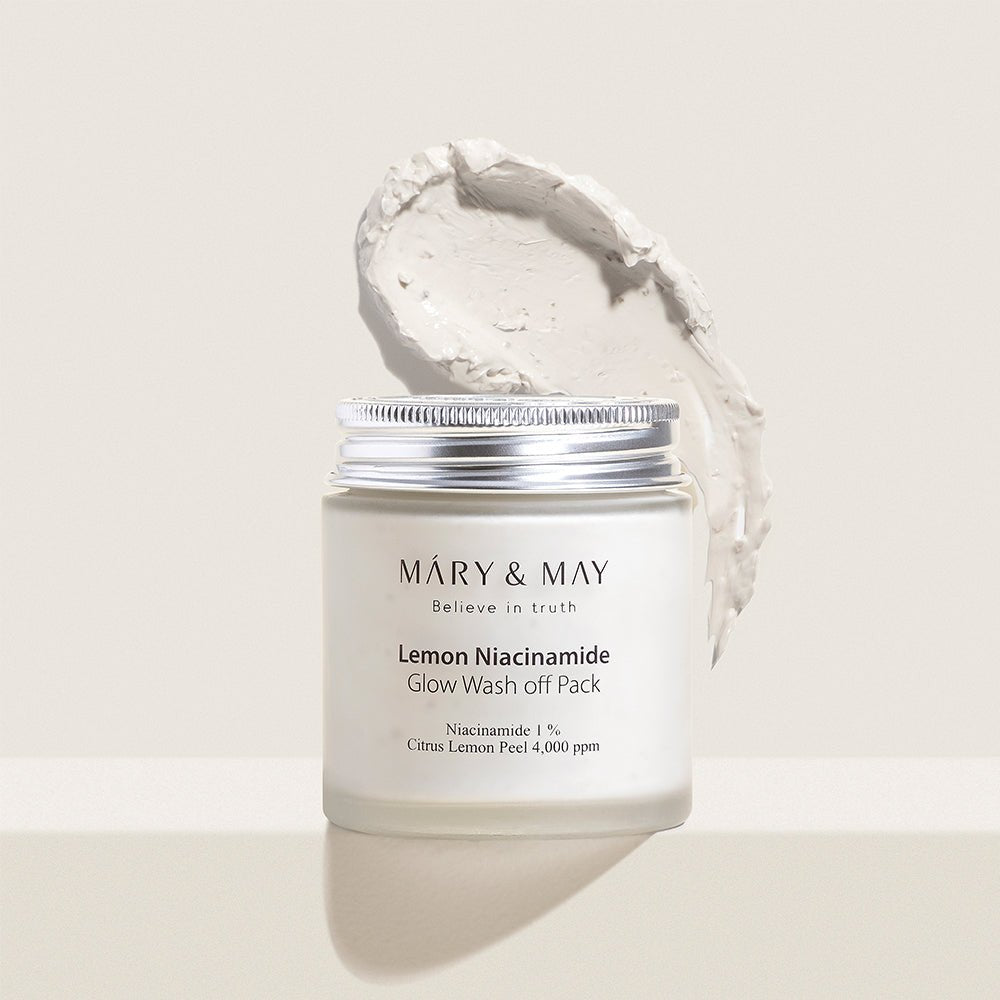 Vegan Lemon Niacinamide Glow Wash off Pack 125g, MARY & MAY MARY & MAY Wash Off Mask