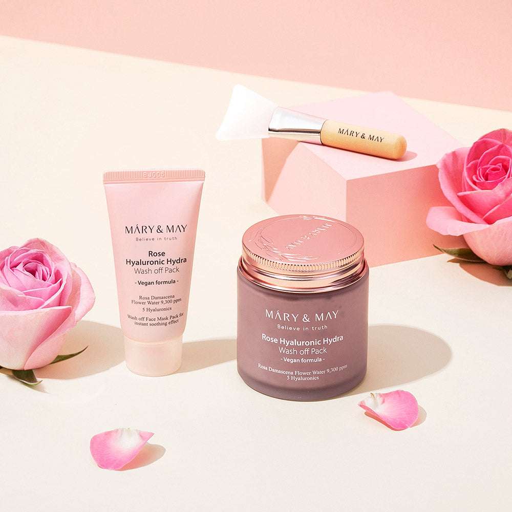 Vegan Rose Hyaluronic Mask Special Set (125g+30g), MARY & MAY MARY & MAY Skincare Set