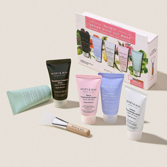 Vegan Wash Off Mask Mini Gift Set (30g x 5), MARY & MAY MARY & MAY Skincare Set