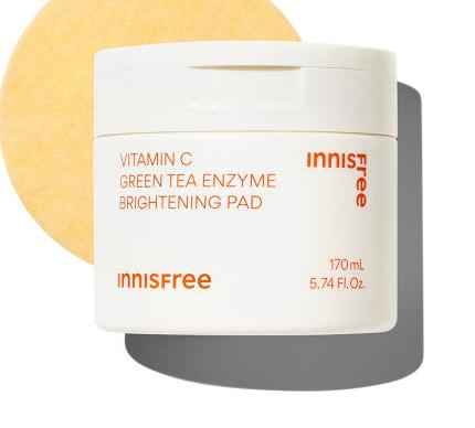 Vitamin C Green Tea Enzyme Brightening Pad 170ml (60 Pads), Innisfree Innisfree Toner Pad