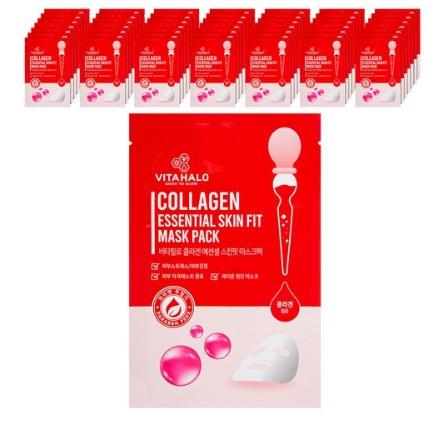 50p Skin fit mask sheet Collagen, Aloe vera essential, VITAHALO VITAHALO Treatment Mask