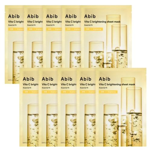 Abib Vita C Brightening Sheet Mask Essential Fit 27ml X 10ea Abib Sheet Masks