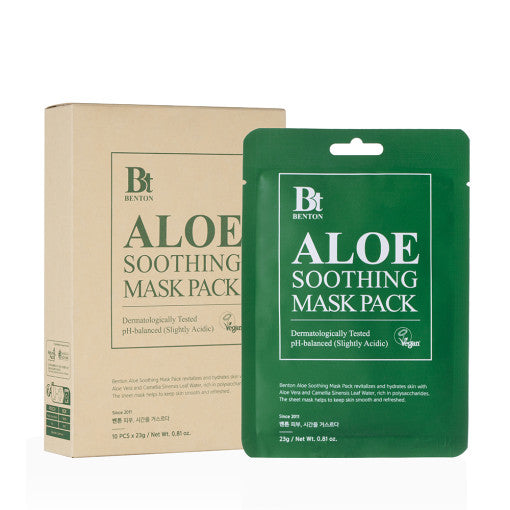 Aloe Soothing Sheet Mask 23g X 10ea, Benton Benton Treatment Mask
