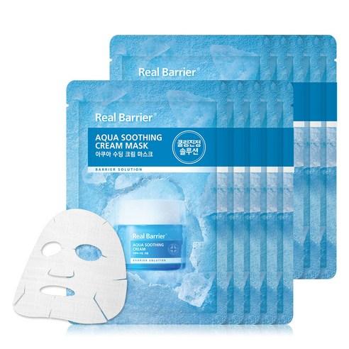 Aqua Soothing Cream Mask Sheet 30ml X 10ea, Real Barrier Real Barrier Sheet Mask