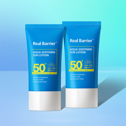Aqua Soothing Sun Lotion SPF50+PA++++ 1+1 (50ml+50ml), Real Barrier Real Barrier Sun Cream