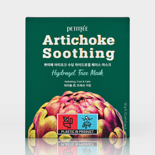 Artichoke Soothing Hydrogel Face Mask 32g X 5ea, PETITFEE PETITFEE Jelly Sheet Mask