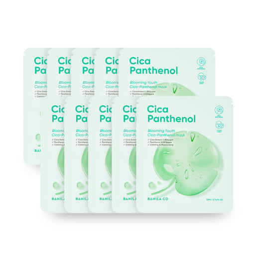 Blooming Youth Cica Panthenol Mask 22ml X 10ea, BANILA CO BANILA CO Treatment Mask