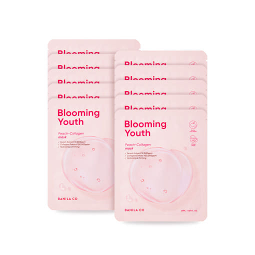 Blooming Youth Peach Collagen Mask Sheet 20ml X 10ea, BANILA CO BANILA CO Treatment Mask