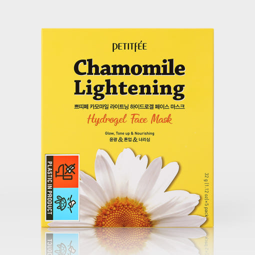 Chamomile Lightening Hydrogel Face Mask 32g X 5ea, PETITFEE PETITFEE Jelly Sheet Mask