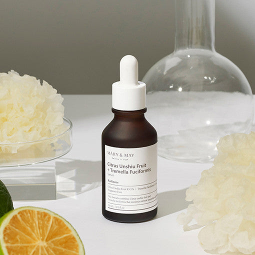 Citrus Unshiu+Tremella Fuciformis Serum 30ml, MARY & MAY MARY & MAY Brightening Serum