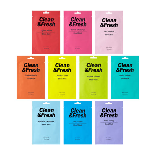 Clean & Fresh Sheet Mask 22ml*30ea (10-type),EUNYUL EUNYUL Sheet Mask